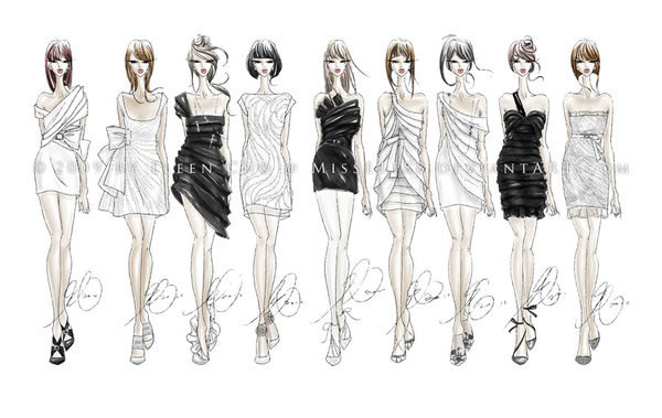 600x379 55 Inspiring Fashion Sketches Amp Illustrations - Dress Design Sketch