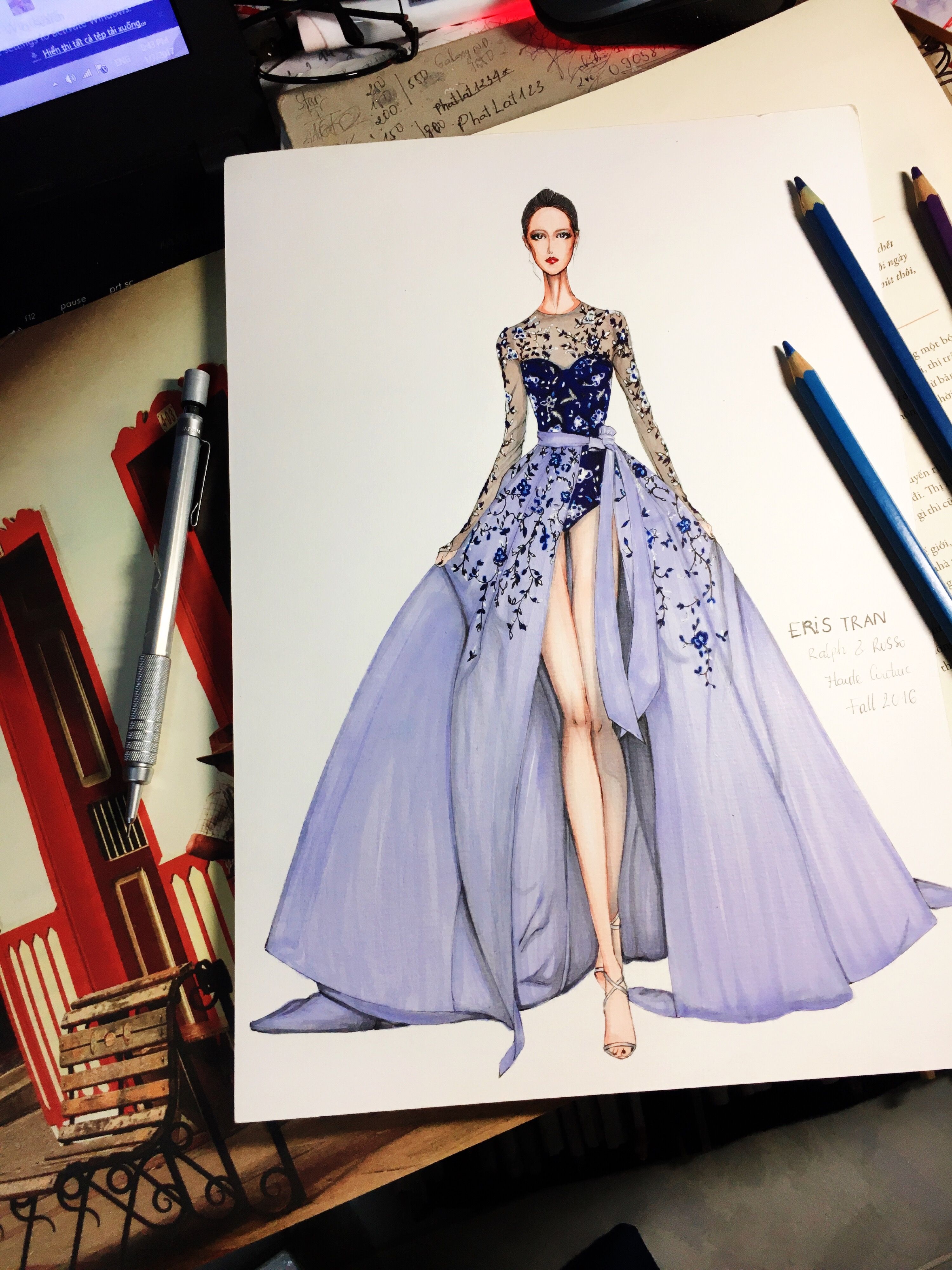 Dress Design Sketch Book at PaintingValley.com | Explore collection of ...