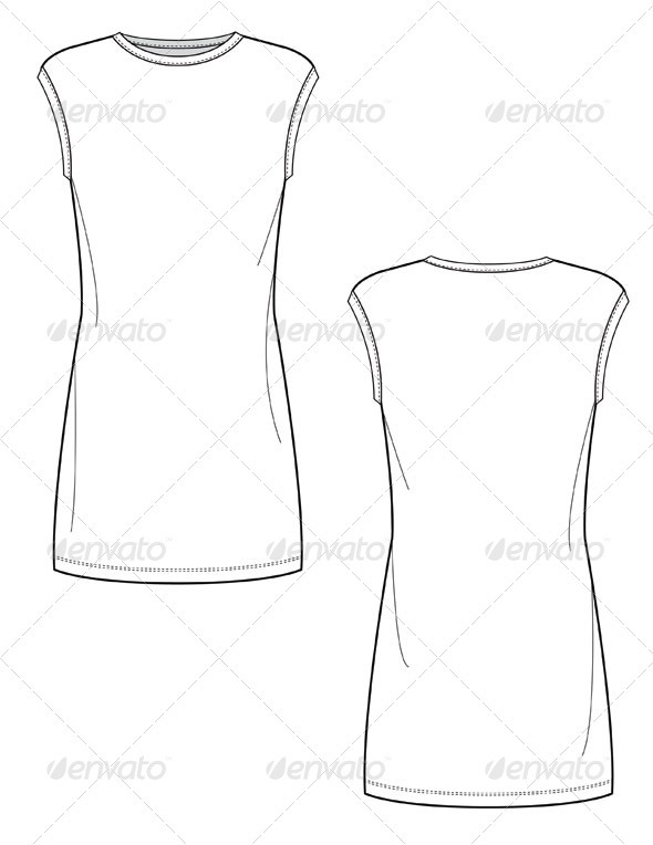 590x764 Flat Sketches For Body Conscious Knit Mini Dress By Studio524 - Dress Flat Sketch