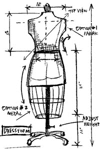 200x300 Tim Holtz Rubber Stamp Dress Form Sketch Stampers Anonymous U1 - Dress Form Sketch