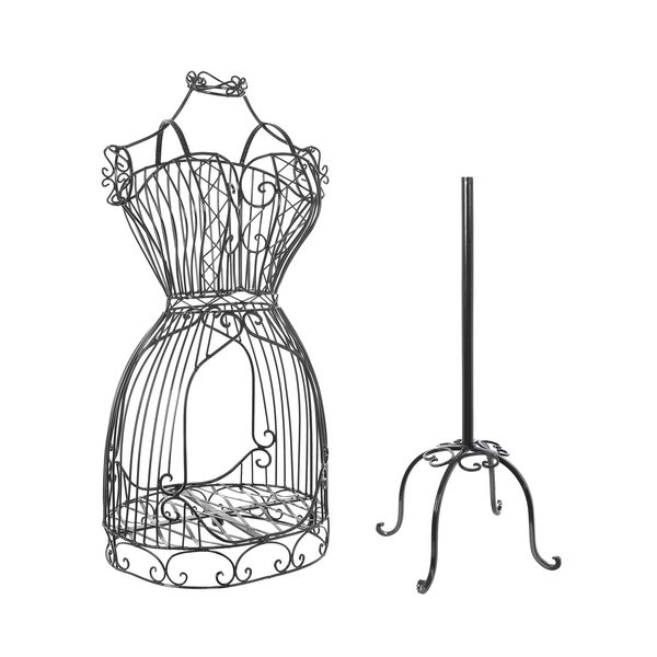 600x600 Vintage Designers Black Metal Scrollwork Adjustable Wire Frame - Dress Form Sketch