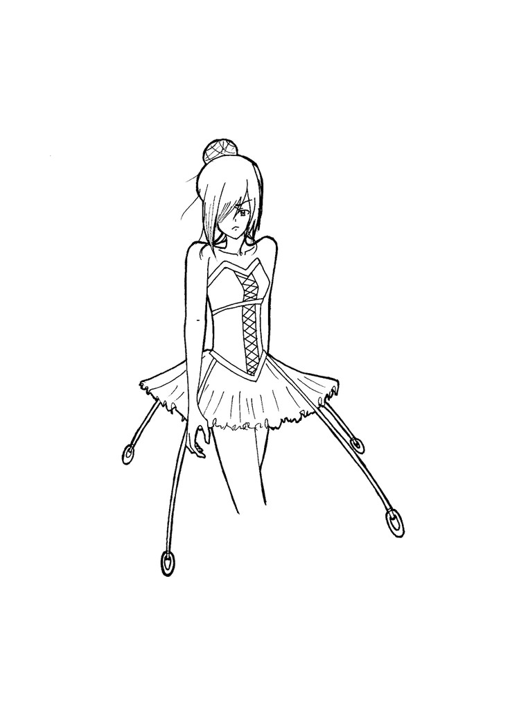 762x1047 28510007 Outline Sketch Of Dancing Ballerina In Beautiful Dress - Dress Outline Sketch