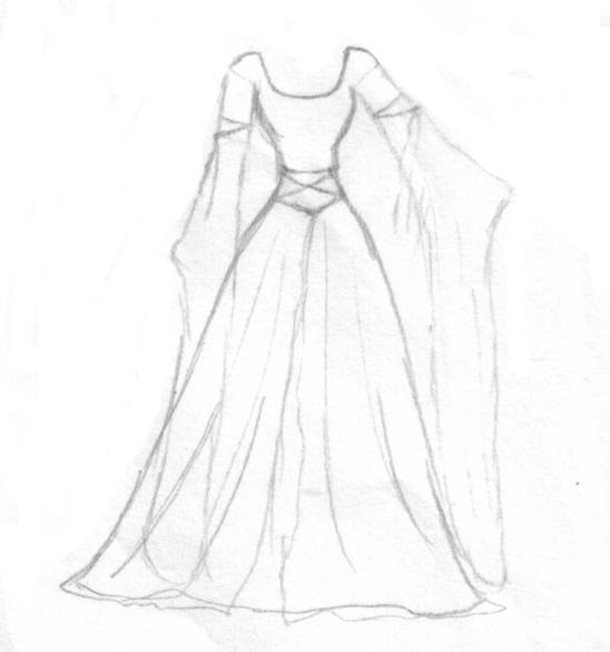 548x585 Medievalish Dress Design 1 By Aelthwyn - Dress Outline Sketch