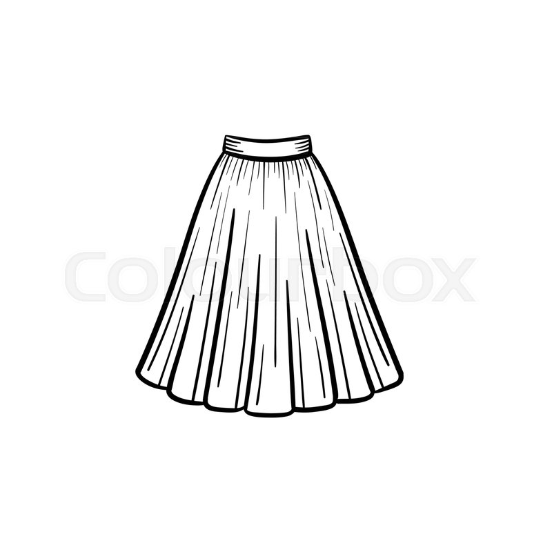 800x800 Vector Hand Drawn Dress Outline Doodle Icon. Dress Sketch - Dress Outline Sketch