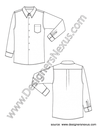 316x409 Pin By Designers Nexus Inc. On Free Mens Fashion Flat Sketches - Dress Shirt Sketch