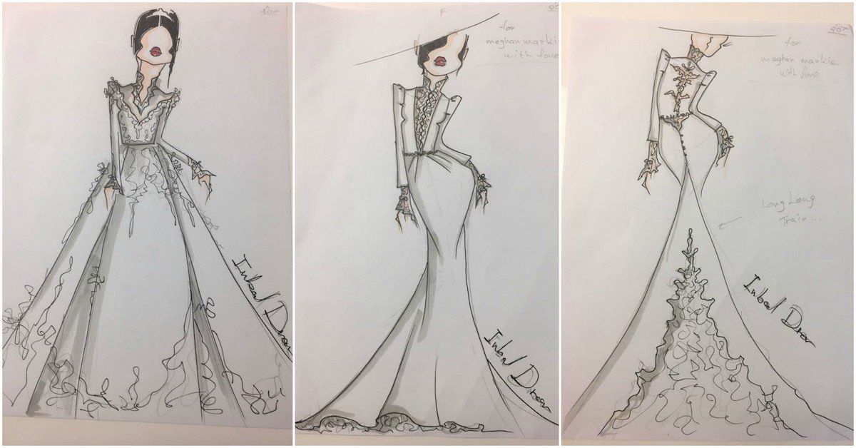 1200x628 Meghan Markle Wedding Dress Sketches Leak On Internet The - Dress Sketches