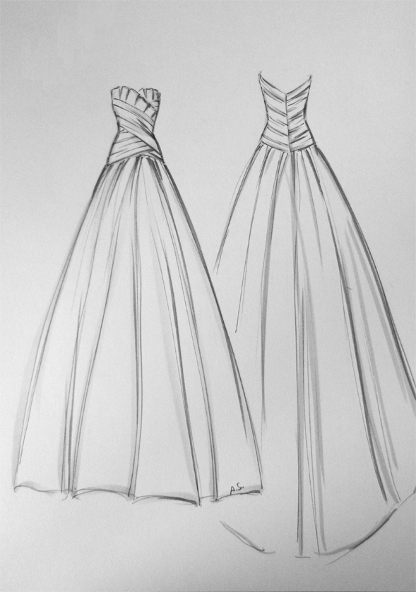 589x838 Sketching Wedding Dresses - Dress Sketches