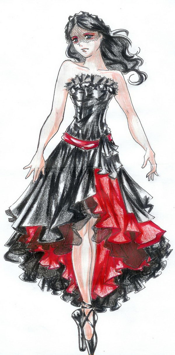 600x1216 Cool Fashion Sketches - Dress Sketches