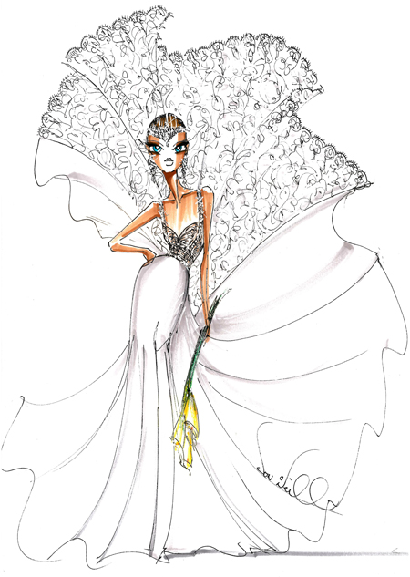 450x633 Black Wedding Dress Sketches - Dress Sketches