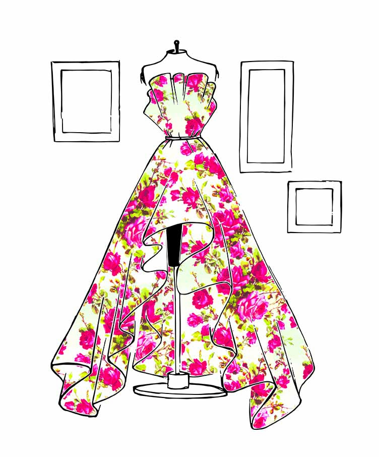 752x906 Fashion Sketch Art Wardrobe - Dress Sketches For Fashion Designing