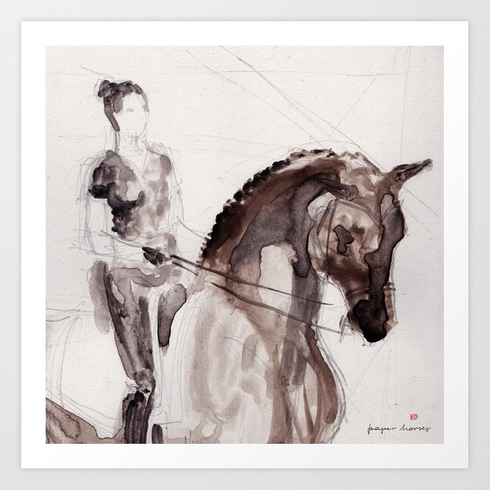 700x700 Horse (Dressage Sketch) Art Print By Paperhorses Society6 - Dressage Sketch