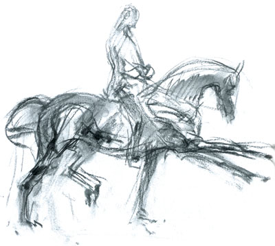 400x359 Dressage The Horse Magazine - Dressage Sketch