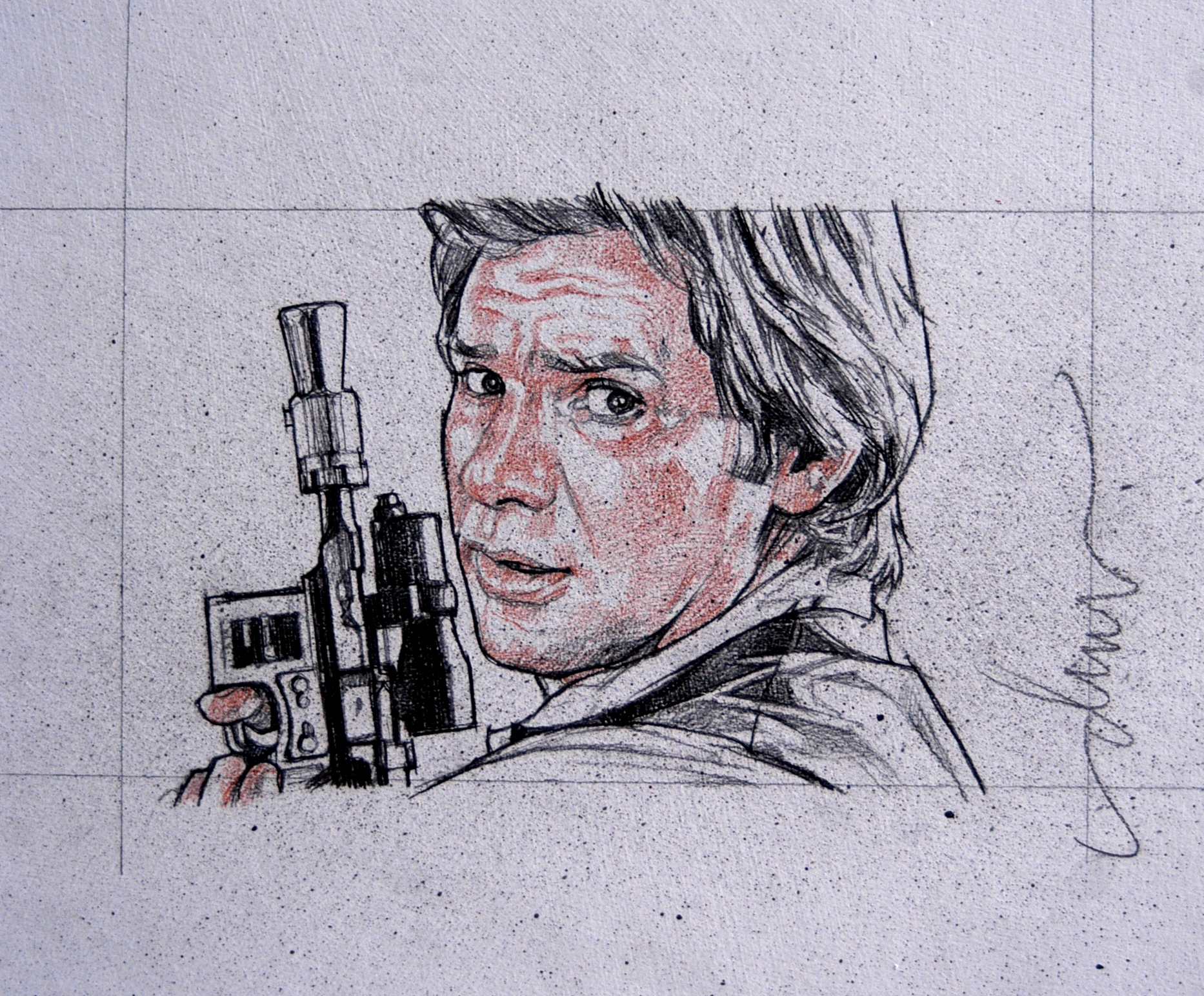 1866x1544 Drew Struzan Original Colored Pencil Drawing Of Han Solo!, In Ben - Drew Struzan Sketch
