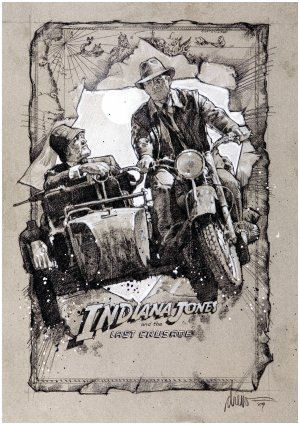 300x425 Drew Struzan Sketch For An Indiana Jones And The... From - Drew Struzan Sketch