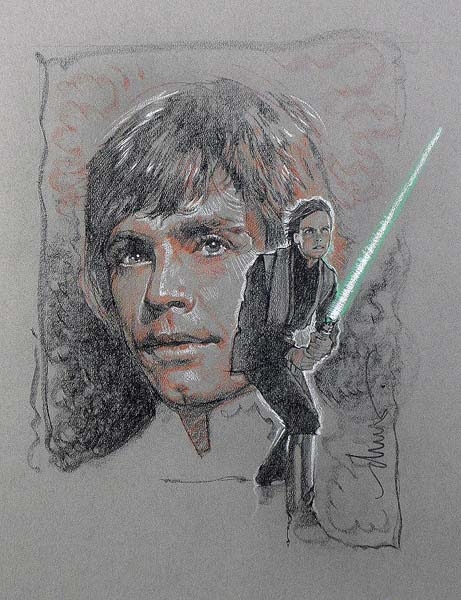 461x600 Luke Skywalker Jedi Star Wars - Drew Struzan Sketch