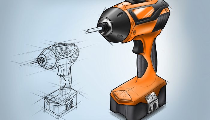 700x400 Industrial Design Evocativo Product Design - Drill Sketch