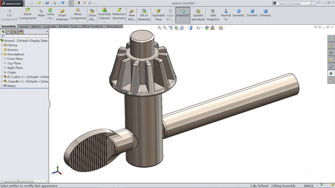 1280x720 Solidworks Tutorial Sketch Drill Chuck Key In Solidworks - Drill Sketch