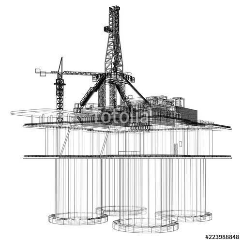 500x500 Offshore Oil Rig Drilling Platform Concept Stock Image And - Drilling Rig Sketch