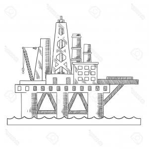 300x300 Photooil Drilling Rig In Offshore Area Orangiausa - Drilling Rig Sketch