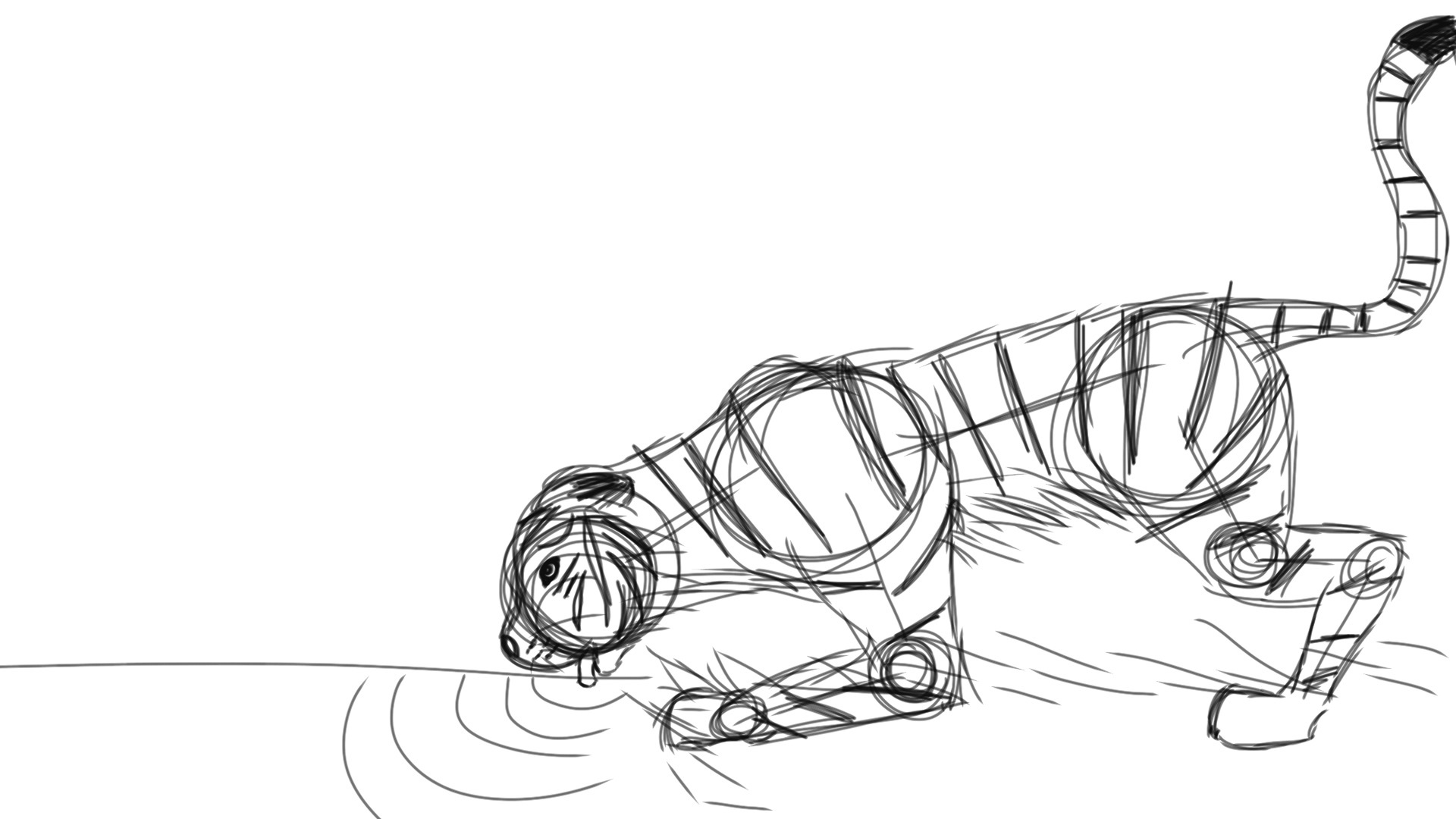 1920x1080 Drink Of Water (Sketch A Day) Weasyl - Drinking Water Sketch