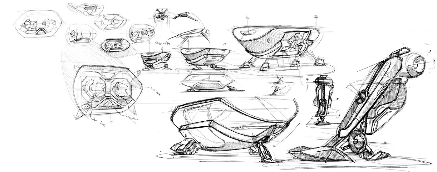 1400x550 Fedex Drone Concept On Behance Sketch Concept - Drone Sketch