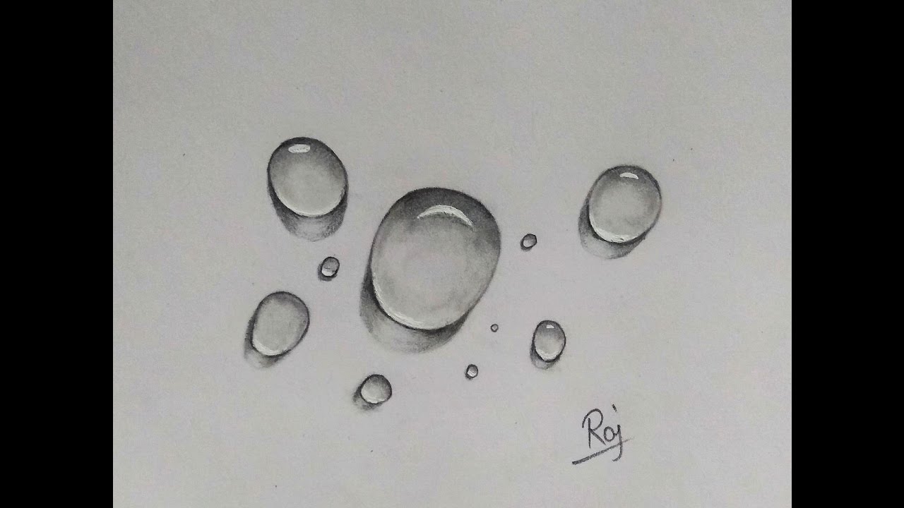 1280x720 How To Draw Multiple Water Drops Sketch Amazing 3d Art - Drop Sketch