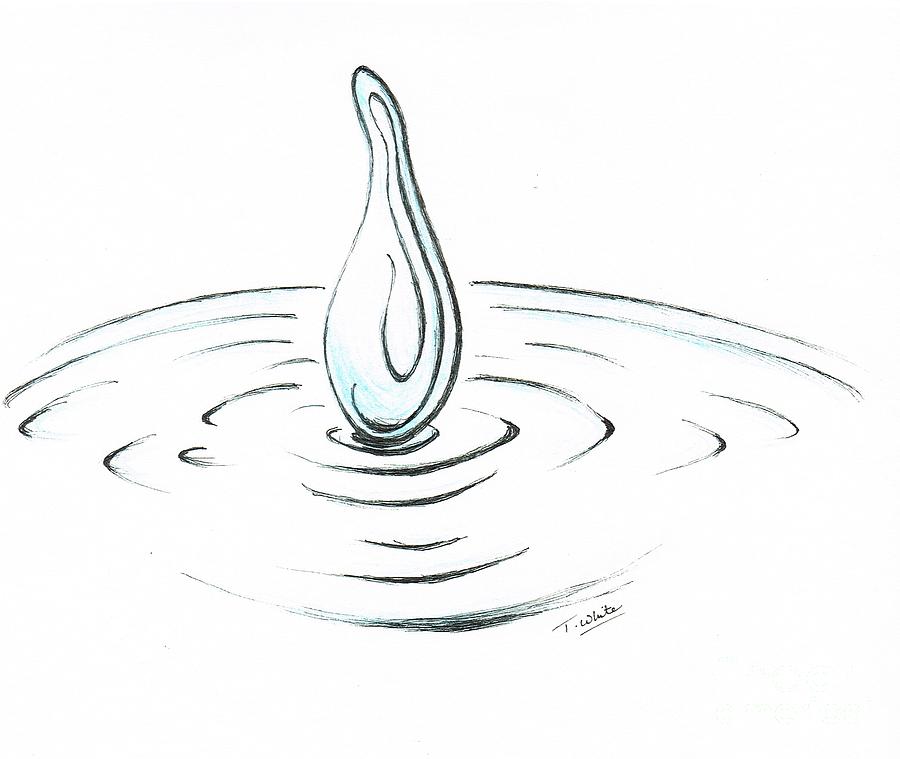 900x759 Rain Drop Drawing By Teresa White - Drop Sketch