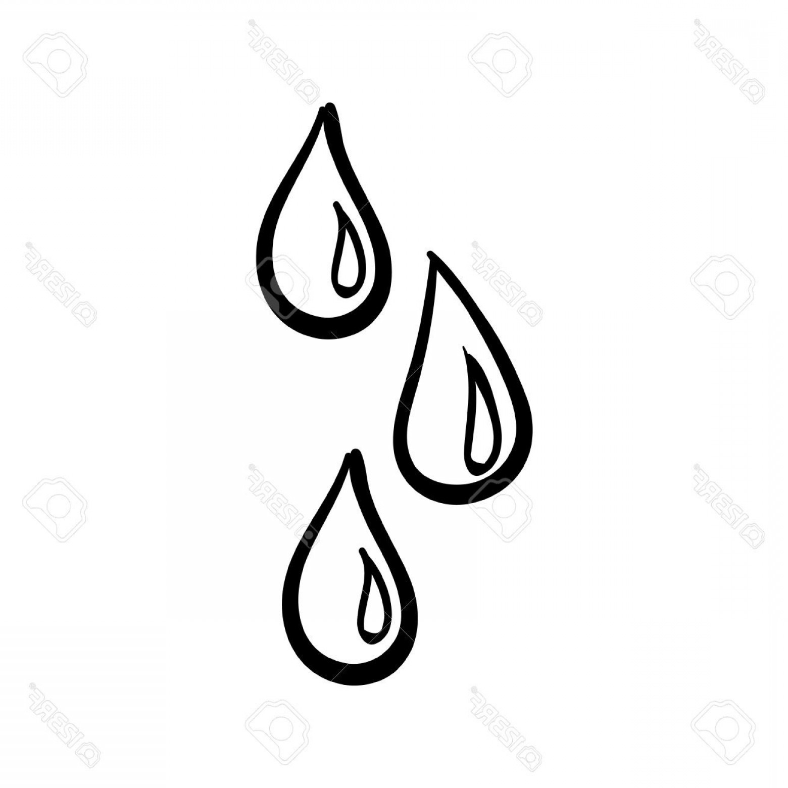 1560x1560 Vector Hand Drawn Water Drops Black Sketch On White Background - Drop Sketch