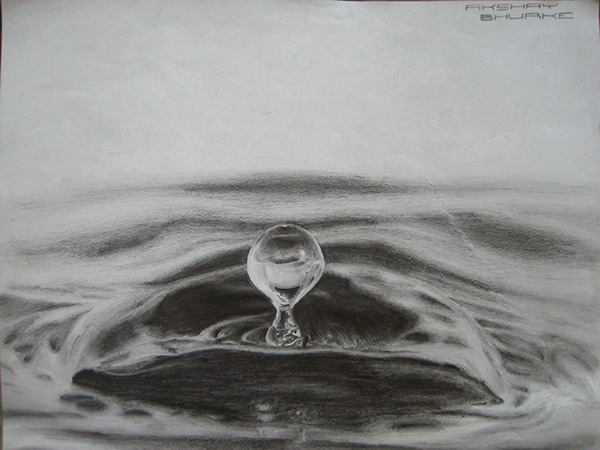 600x450 Water Drop Sketch On Student Show - Drop Sketch