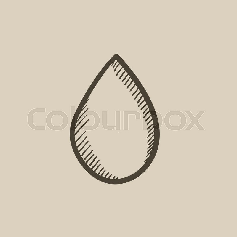 800x800 Water Drop Vector Sketch Icon Isolated On Background. Hand Drawn - Drop Sketch