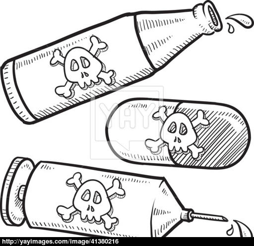 512x496 Poison Symbol Drugs And Alcohol Sketch Vector - Drugs Sketch