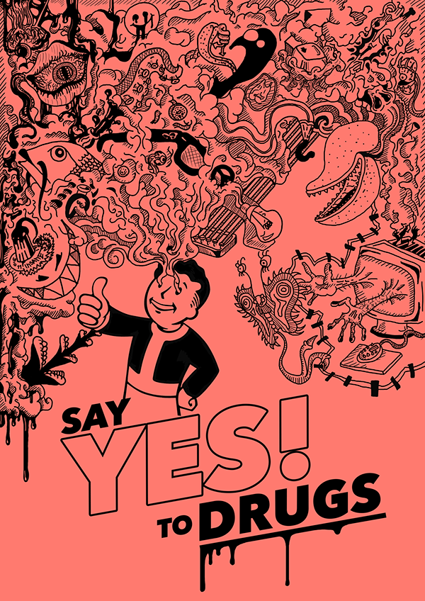 600x848 Say Yes To Drugs Sketch On Student Show - Drugs Sketch