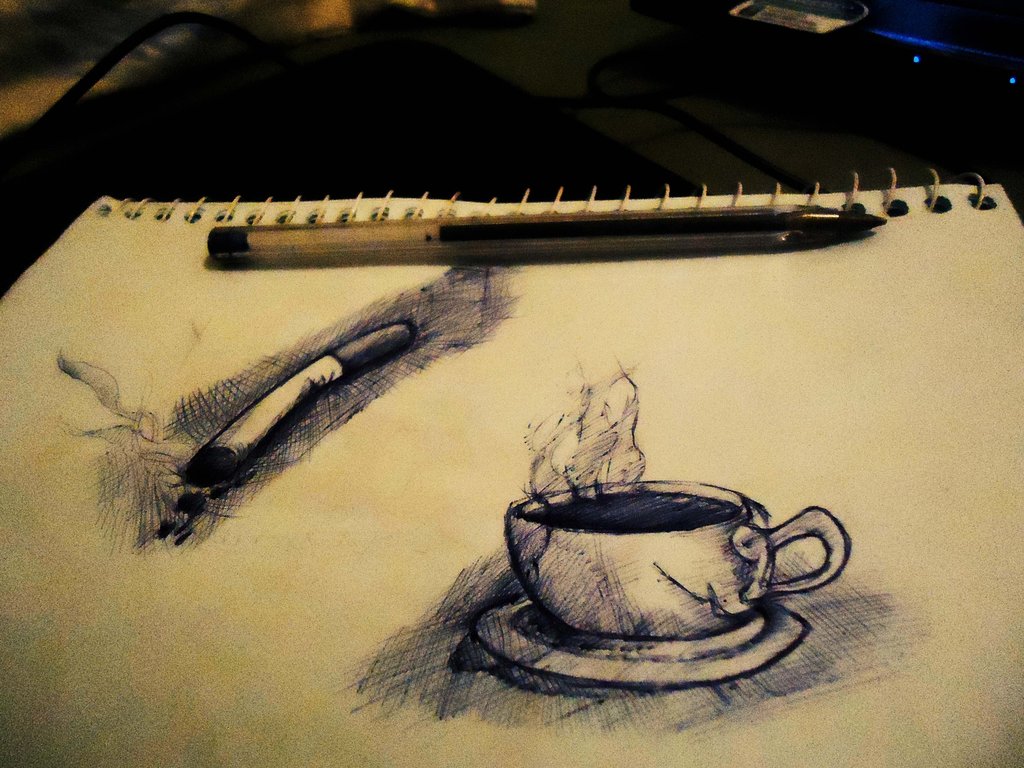 1024x768 Sketch Witch Bic Blue (Drugs) By Naldojunio - Drugs Sketch