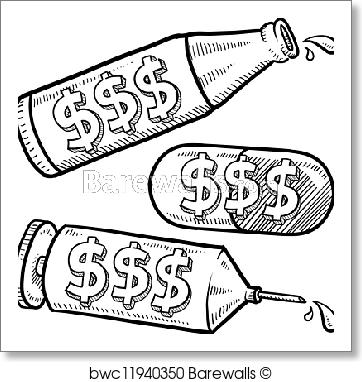 362x382 Art Print Of Cost Of Drugs And Alcohol Sketch Barewalls Posters - Drugs Sketch