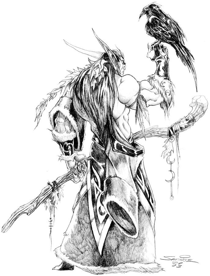 686x900 Druid From World Of Warcraft (Found In Google Search) Fantasy - Druid Sketch