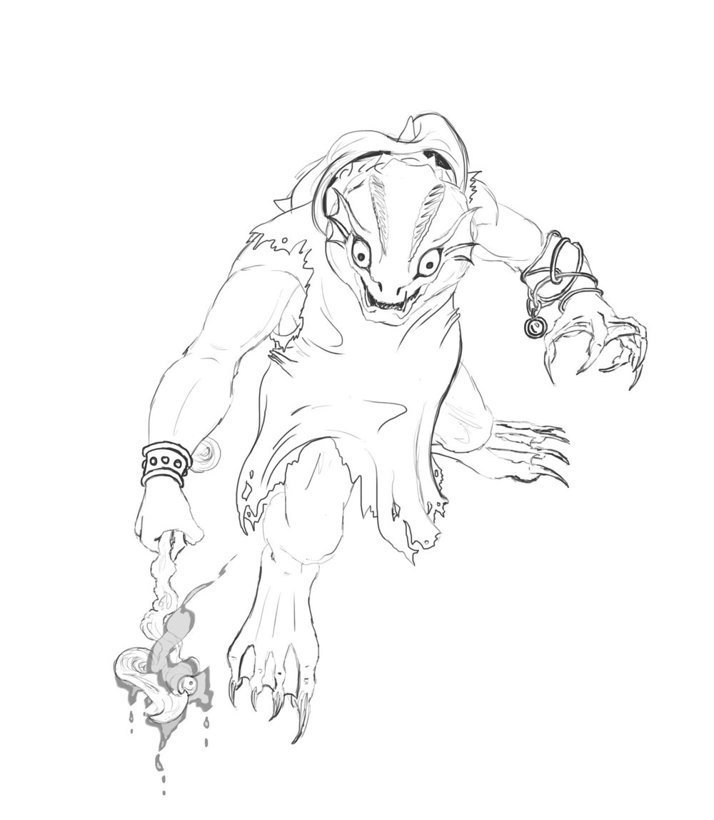 1000x1148 Not Kuo Toa Druid Sketch News Dragonwing Graphics - Druid Sketch