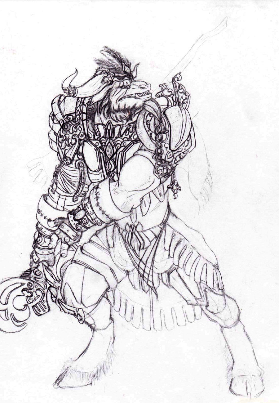 900x1299 Tauren Druid Sketch By Buckwulf - Druid Sketch