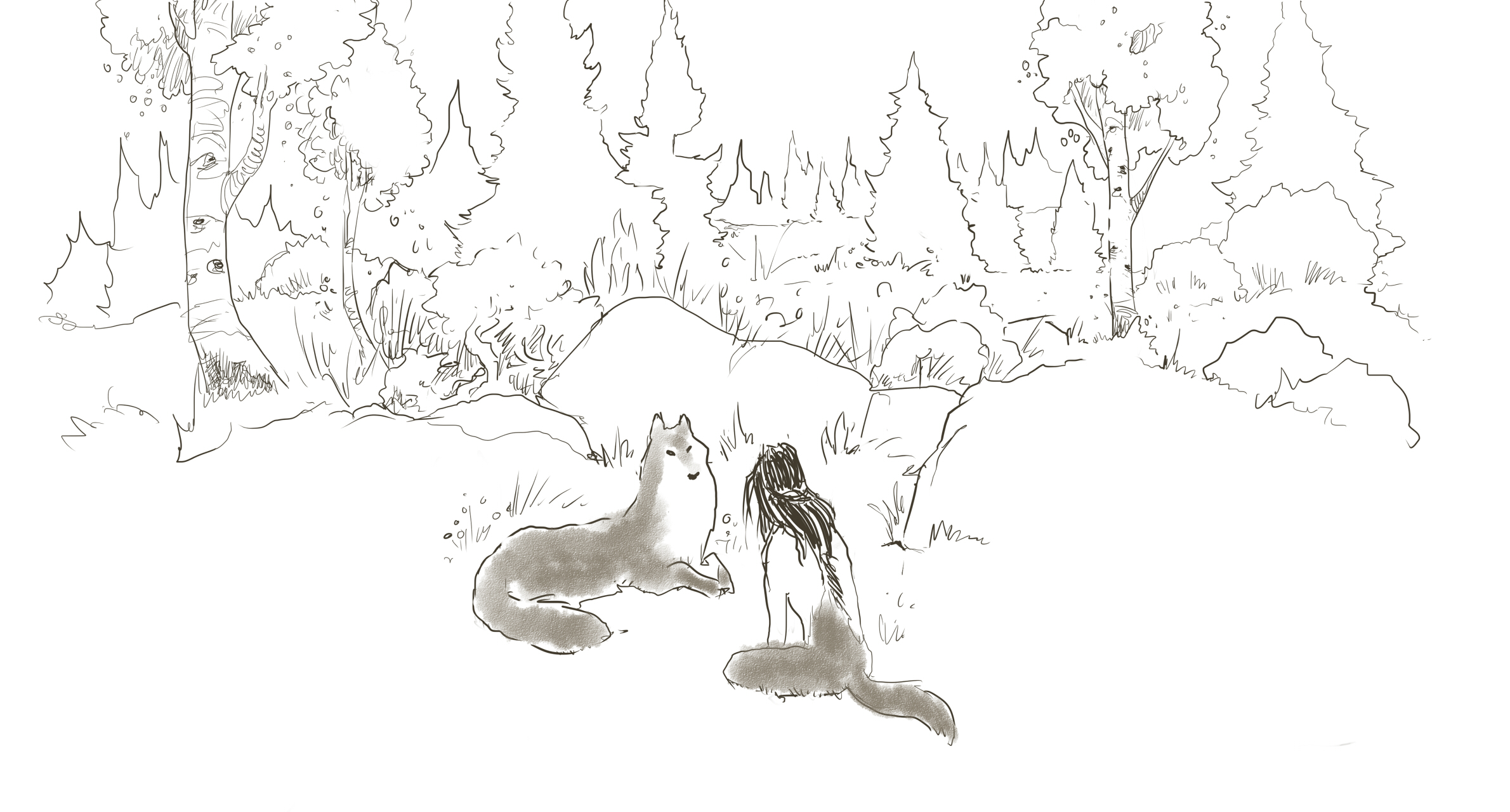 2380x1280 Druid Sketch Weasyl - Druid Sketch