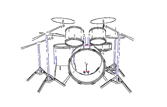 550x355 Drum Kit Marker Drawing Posters By Bradyarnold Redbubble - Drum Kit Sketch