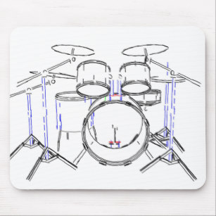 307x307 Drums Drawing Gifts On Zazzle Ca - Drum Kit Sketch