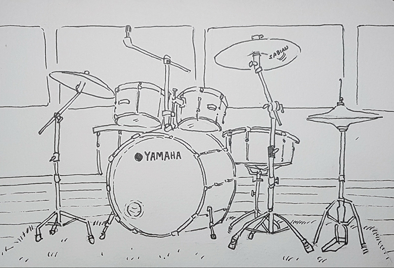 800x543 Teal Drum Kit Phuong Ly - Drum Kit Sketch
