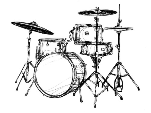 Drum Set Sketch at PaintingValley.com | Explore collection of Drum Set ...