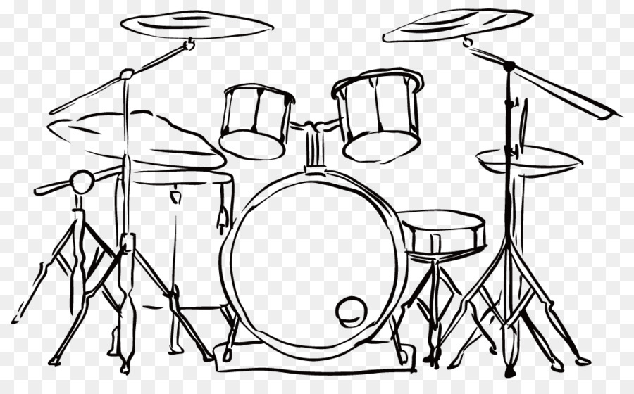 900x560 Sketch Product Design Line Art Cartoon - Drum Sketch