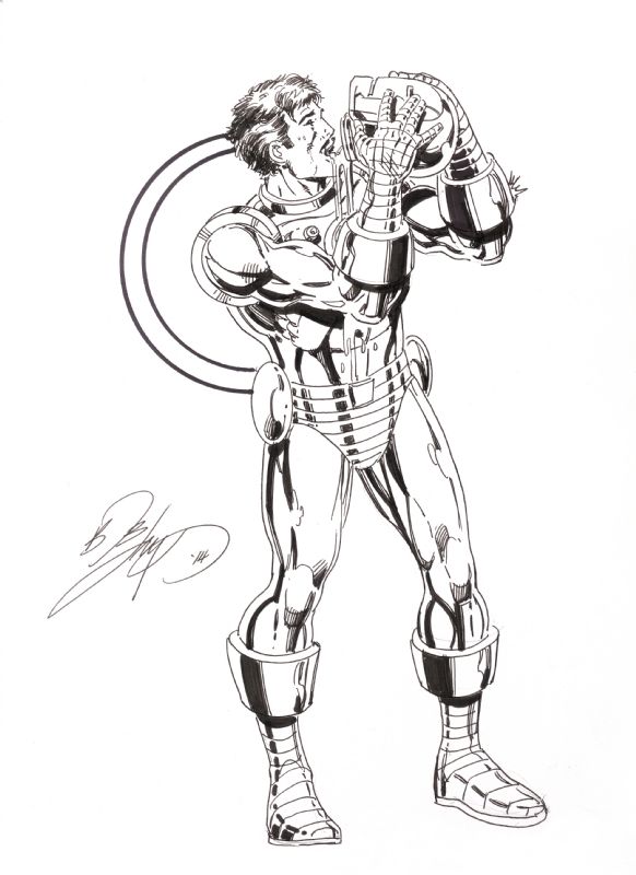 582x800 Drunk Tony Stark Iron Man Commission By Bob Layton Comic Art - Drunk Man Sketch