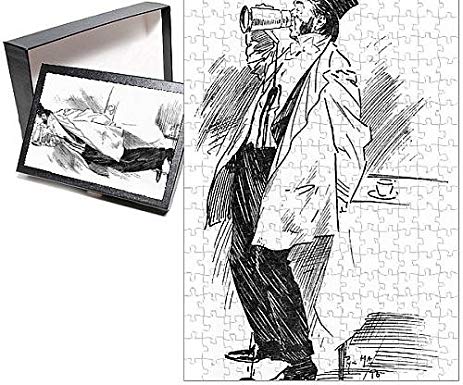 463x385 Photo Jigsaw Puzzle Of Drunk Man Amazed His Tankard - Drunk Man Sketch