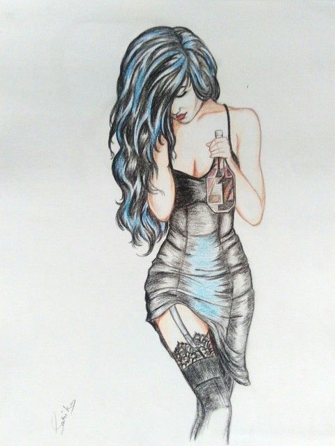 480x640 Drunk Girl Showin Myself In This Sketch ,,,, Nice Na Sarikas - Drunk Sketch