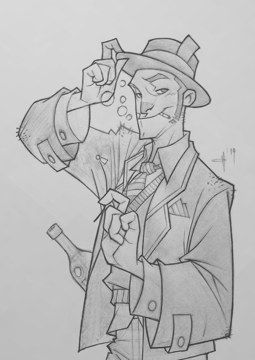 835x1181 Artstation - Drunk Sketch