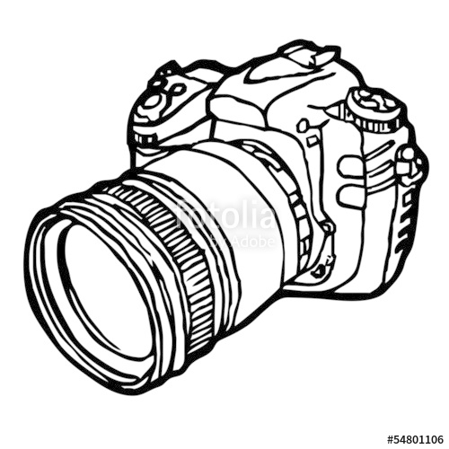 500x500 Dslr Camera Sketch Vector Stock Image And Royalty Free Vector - Dslr Camera Sketch