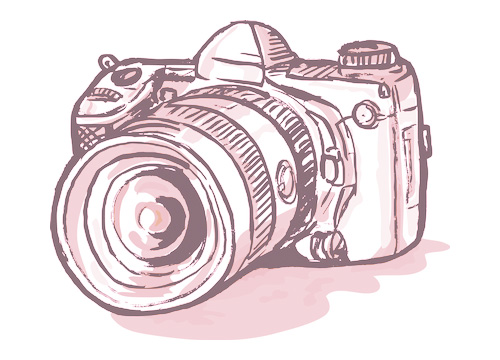 500x360 Dslr Clipart Camera Sketch - Dslr Sketch
