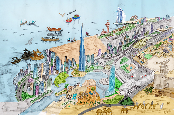 600x398 Dubai Sketch On Behance - Dubai Sketch